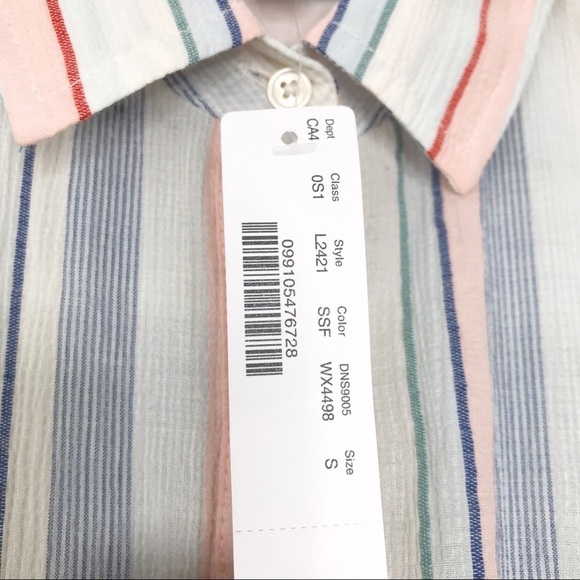 J.CREW MERCANTILE Seersucker Collared Tie Font Stripe Dress S NWT - Picture 11 of 12